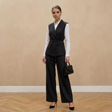 Set Dirce compus din vesta si pantaloni lejeri - curea inclusa