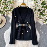 Compleu Emyra din tricot compus din jerseu si pantaloni