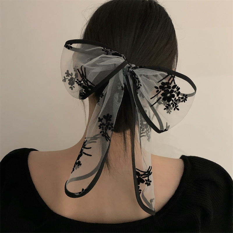 Panglica din organza cu detalii florale din catifea