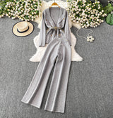 Compleu Emyra din tricot compus din jerseu si pantaloni