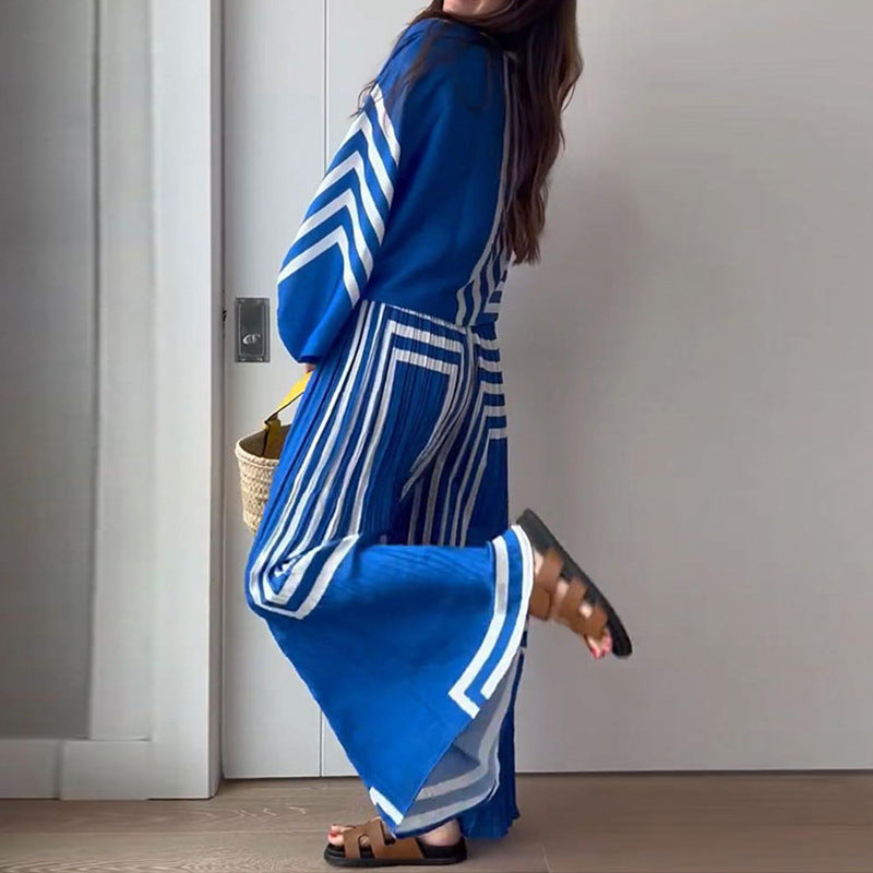 Set Hagai compus din camasa si pantaloni cu imprimeu geometric