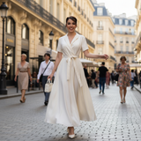 Rochie Ciello cu revere si cordon in talie