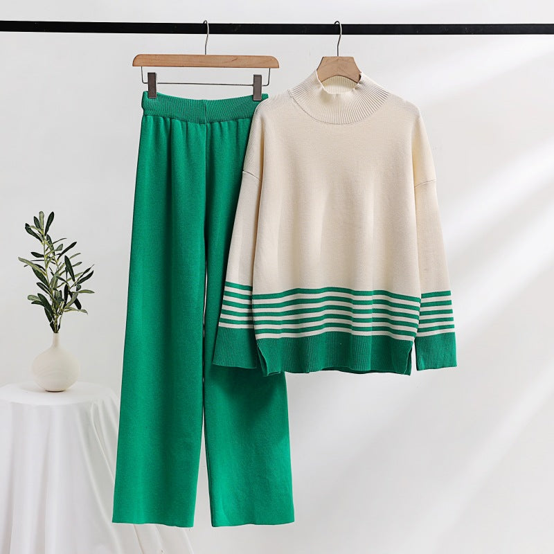 Compleu Magdy verde compus din bluza si pantaloni