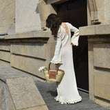 Rochie Bryssa din tricot cu terminatii din volanase