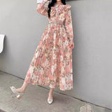 Rochie Chloe roz cu volanase si curea accesorizata
