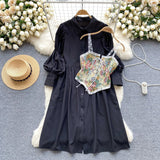 Set Jess compus din camasa lunga tip rochie si vesta vintage