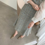 Rochie Sanda albastra din tweed