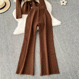 Compleu Emyra din tricot compus din jerseu si pantaloni