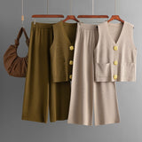 Set Aurra din tricot, compus din vesta si pantalon