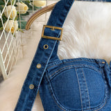 Rochie mulata Koca din denim, cu crapatura in fata
