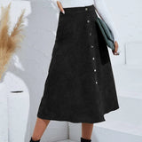 Fusta Inessa din catifea, croi in A