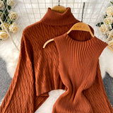 Set Juanna din tricot fin -  compus din rochie  si pulover