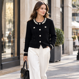 Jerseu Fancy din tricot cu perle si nasturi eleganti