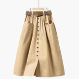 Fusta Benia cu croi in A si curea impletita