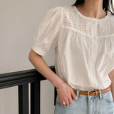 Camasa Lydia cu broderie din dantela