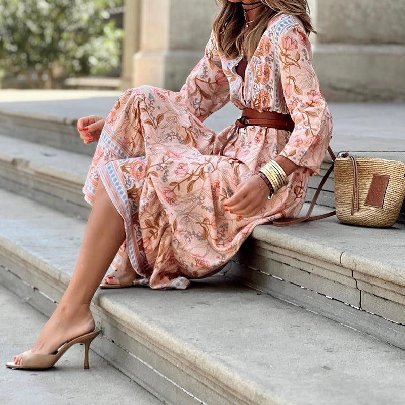 Rochie Jilma cu imprimeu floral si curea accesorizata