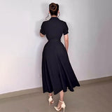 Rochie Ciello cu revere si cordon in talie