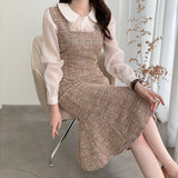 Rochie Sanda maro din tweed