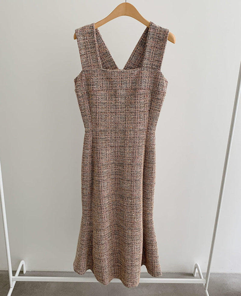 Rochie Sanda maro din tweed