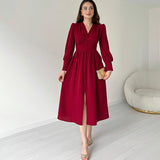 Rochie Aralyn cu nasturi imbracati si talie accentuata