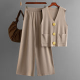 Set Aurra din tricot, compus din vesta si pantalon