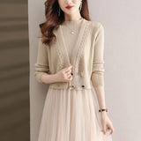Set Karima din tricot, compus din rochie si vesta