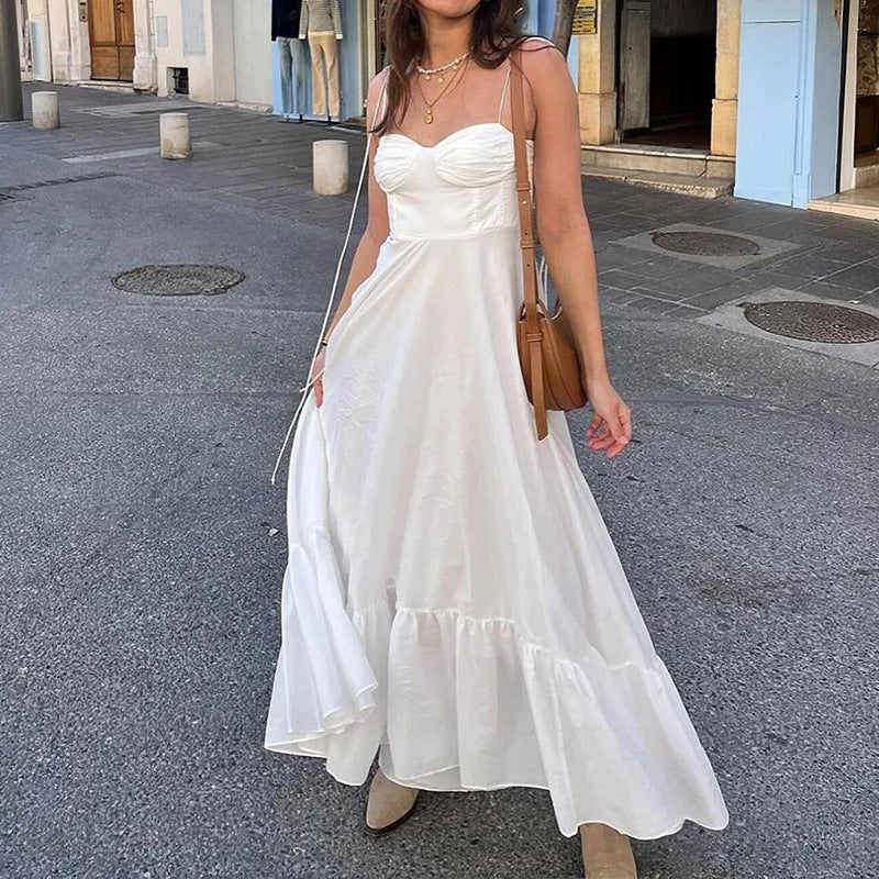 Rochie Hara cu bretele si croi tip corset in talie