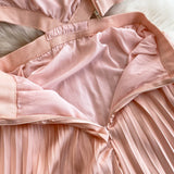 Rochie plisata Oranj, cu decupaje