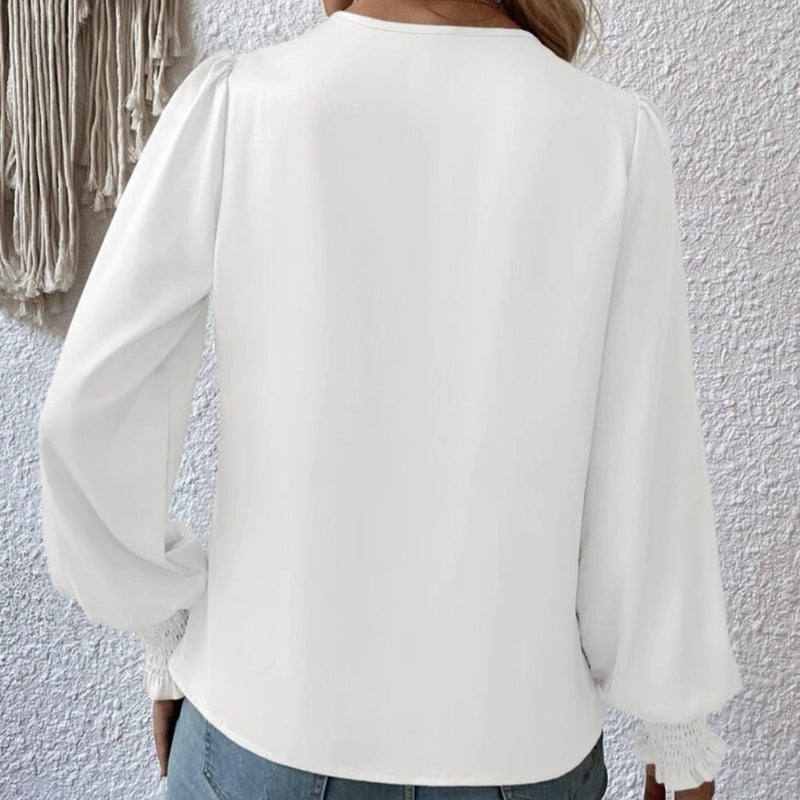 Bluza Roice alba cu decolteu petrecut