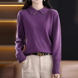 Bluza Ranya mov cu guler tip camasa