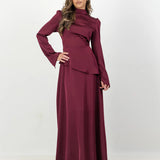 Set Patty cu fusta si bluza cu strat asimetric