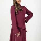 Set Patty cu fusta si bluza cu strat asimetric
