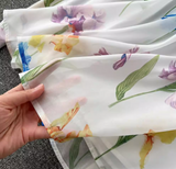 Rochie midi Alvada cu imprimeu floral si curea eleganta