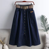 Fusta Benia cu croi in A si curea impletita