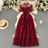 Rochie Arianne visinie din tulle cu volanase