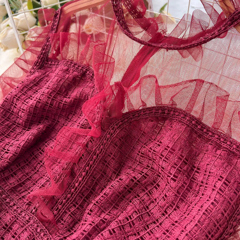 Rochie Arianne visinie din tulle cu volanase
