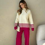 Compleu Magdy roz compus din bluza si pantaloni
