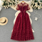 Rochie Arianne visinie din tulle cu volanase