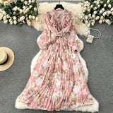 Rochie Chloe roz cu volanase si curea accesorizata