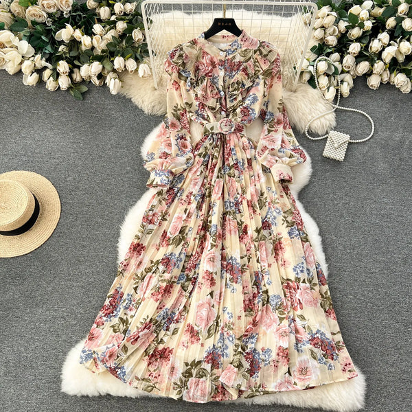 Rochie Chloe crem cu volanase si curea accesorizata