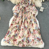 Rochie Chloe crem cu volanase si curea accesorizata