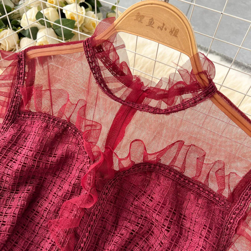 Rochie Arianne visinie din tulle cu volanase