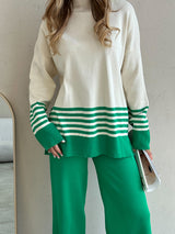Compleu Magdy verde compus din bluza si pantaloni
