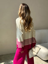 Compleu Magdy roz compus din bluza si pantaloni