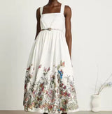 Rochie Audry cu bretele late si curea accesorizata