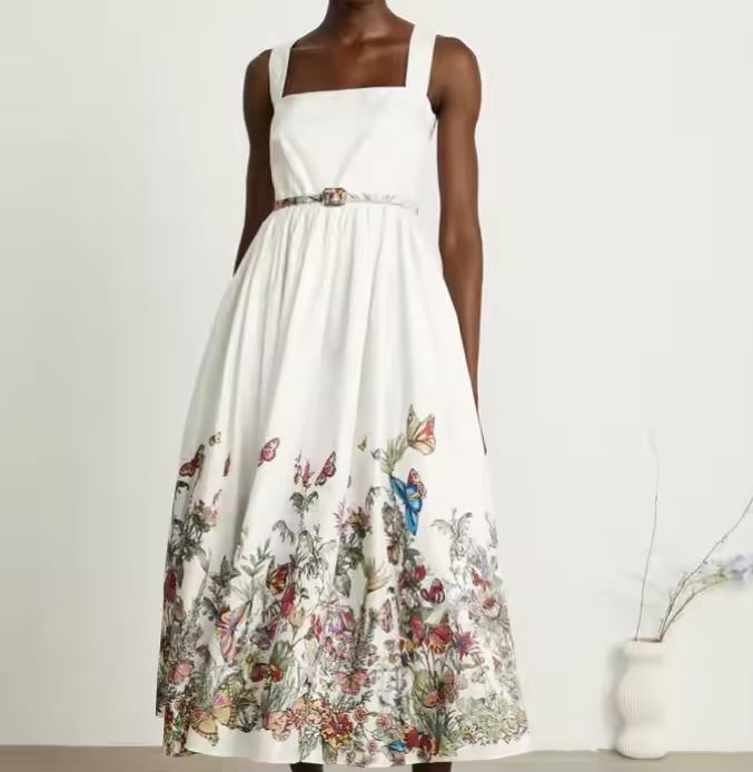 Rochie Audry cu bretele late si curea accesorizata