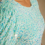 Rochie Lorien midi cu paiete si maneci scurte