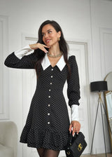 Rochie Netheea cu guler lat in V