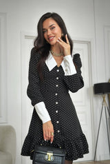 Rochie Netheea cu guler lat in V