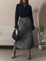 Fusta midi Hyara cu animal print